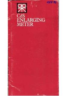 Paterson Enlarging Meter CdS manual. Camera Instructions.